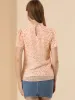 Floral Keyhole Back Ruffle Neck Chiffon Blouse Tops sold by Allegra K