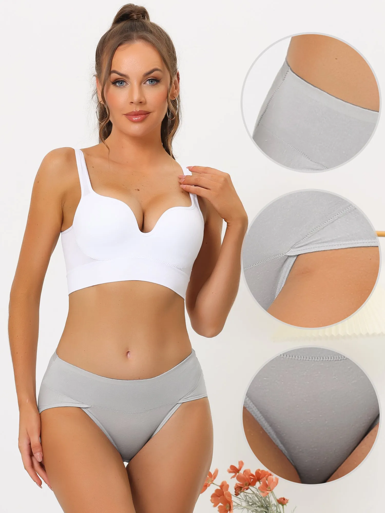 Hi Cut Underwear for Women High Waist Tummy Control Stretch Comfort Panties sold by Allegra K product image thumbnail 3