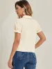 Peter Pan Collar Tie Neck Casual Cute Cotton Button-Up Shirt sold by Allegra K