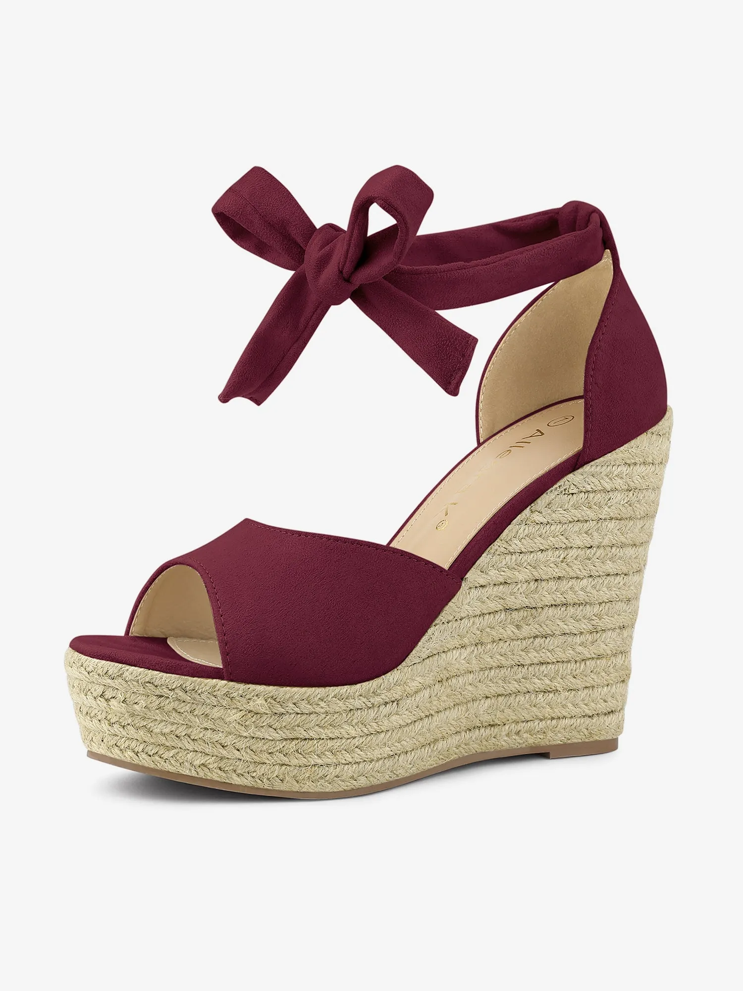 Espadrilles Tie Up Ankle Strap Platform Wedges Sandals sold by Allegra K