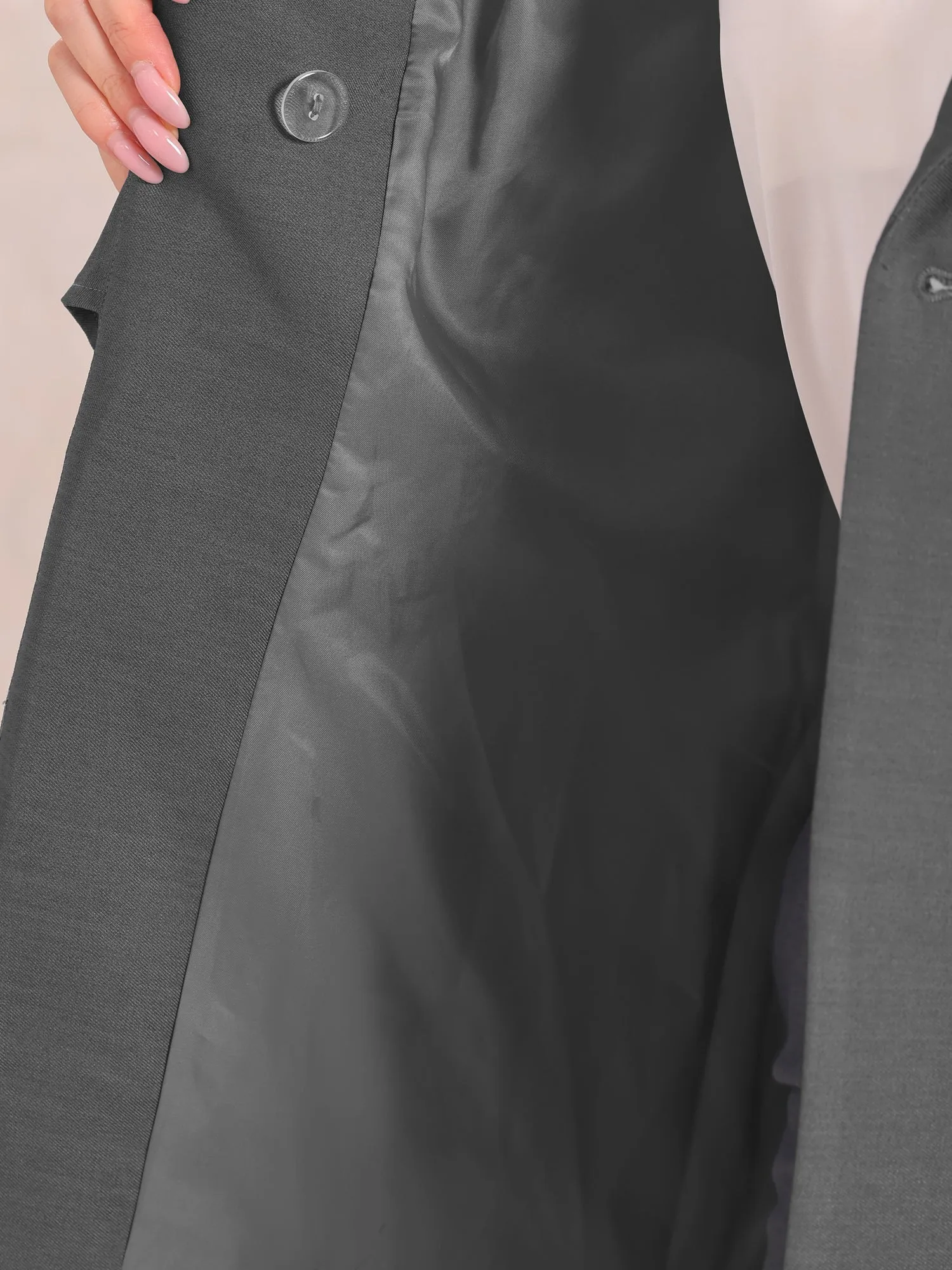 Work Office Lapel Long Sleeve Lace-Up Single Button Blazer sold by Allegra K product image thumbnail 4