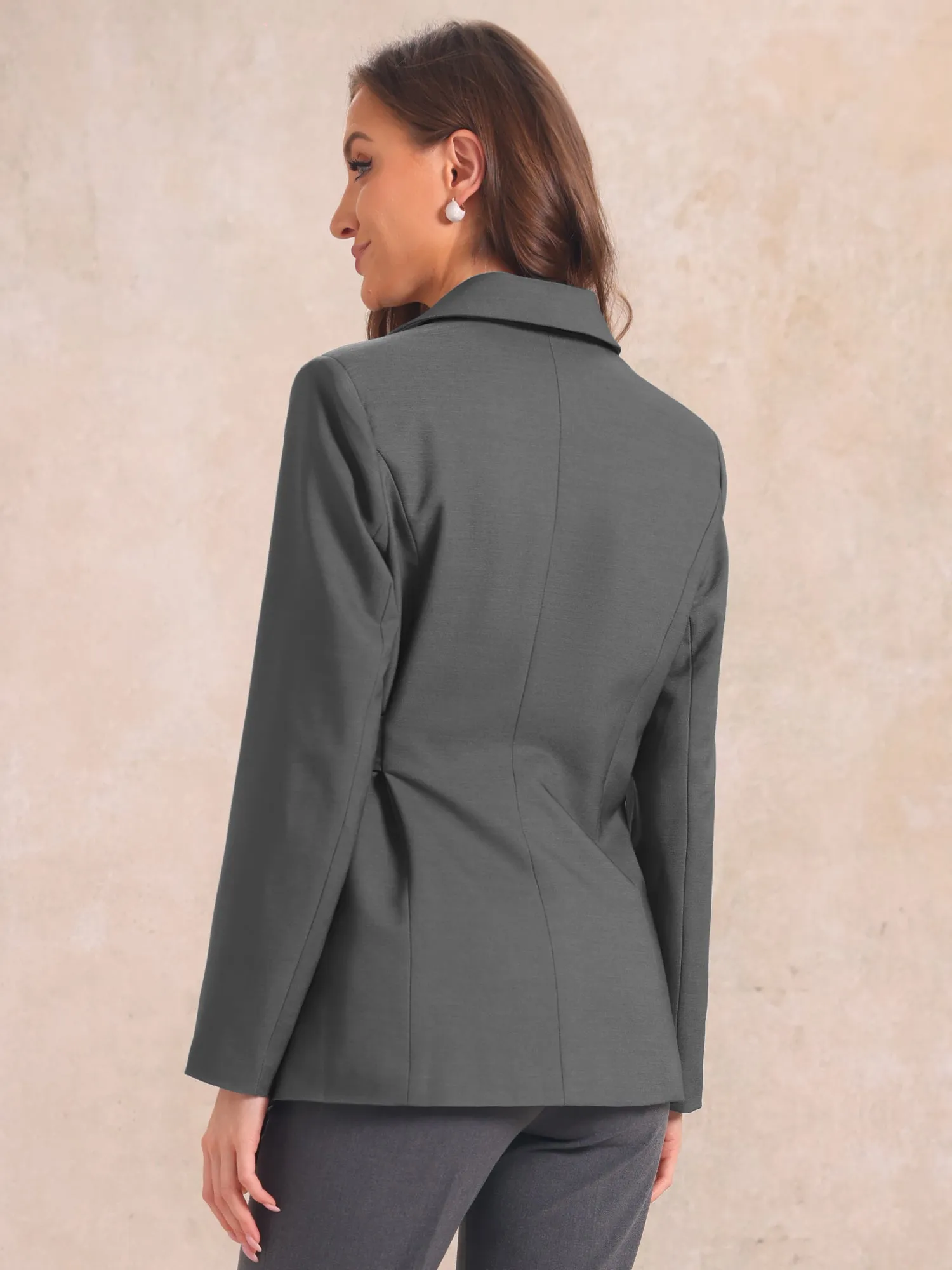 Work Office Lapel Long Sleeve Lace-Up Single Button Blazer sold by Allegra K product image thumbnail 3