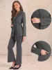 Work Office Lapel Long Sleeve Lace-Up Single Button Blazer sold by Allegra K