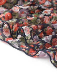 Floral Print Ruffle Hem Bell Sleeve Chiffon Loose Shift Dress sold by Allegra K