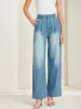 Vintage Loose High Waist Casual Denim Trousers Wide Leg Jeans sold by Allegra K