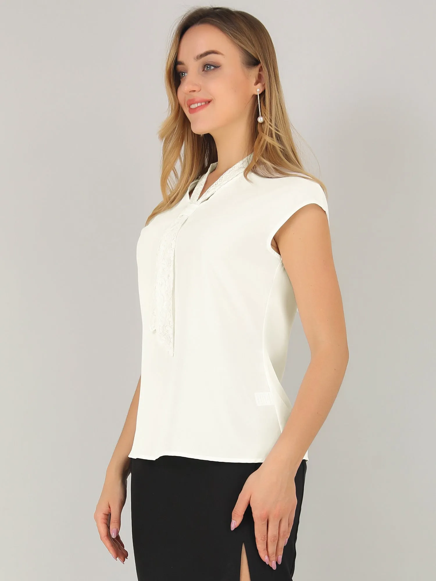 Blouse Sleeveless Casual Office Work Top sold by Allegra K product image thumbnail 4