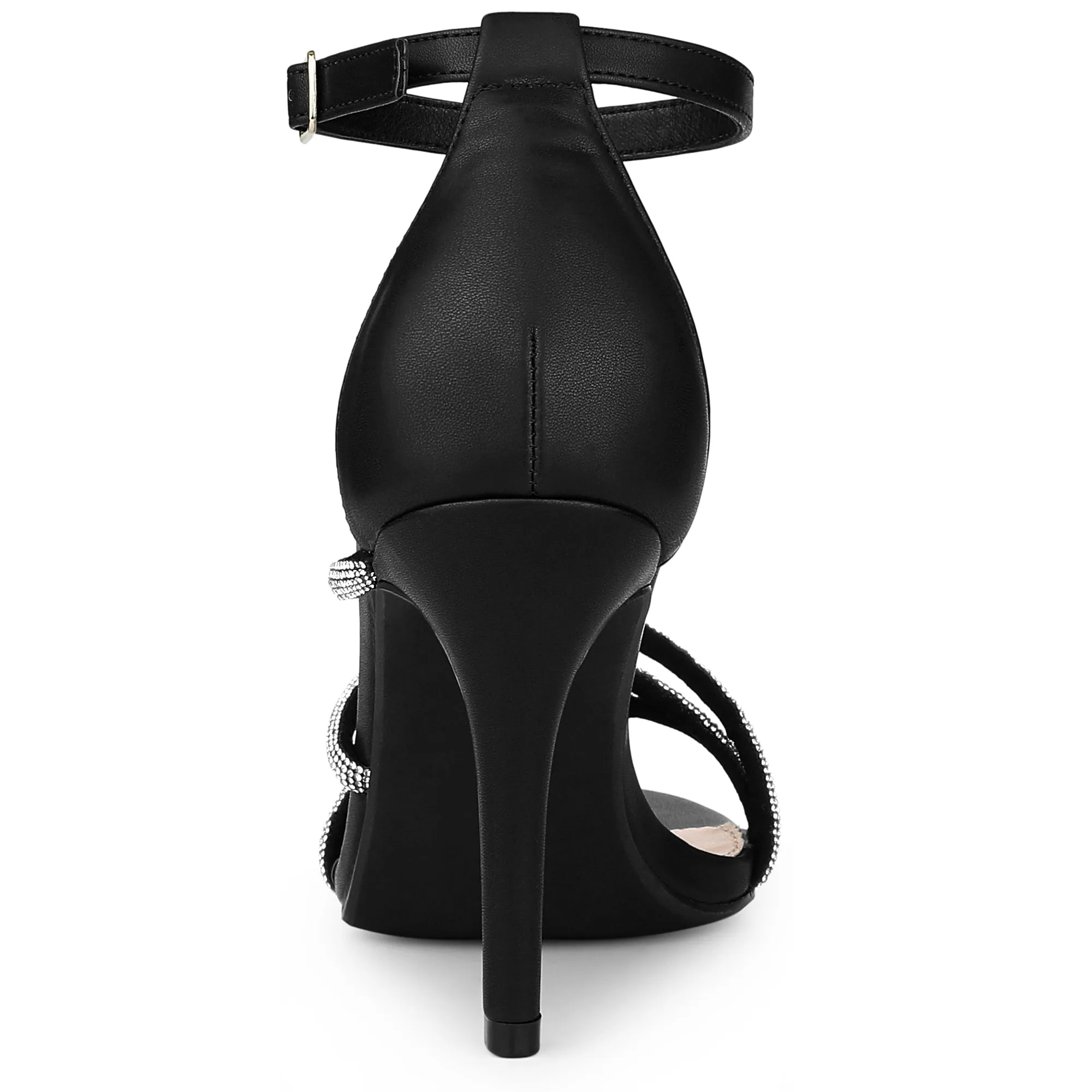 Women's Open Toe Rhinestone Strappy Stiletto Heels Sandals sold by Allegra K product image thumbnail 4
