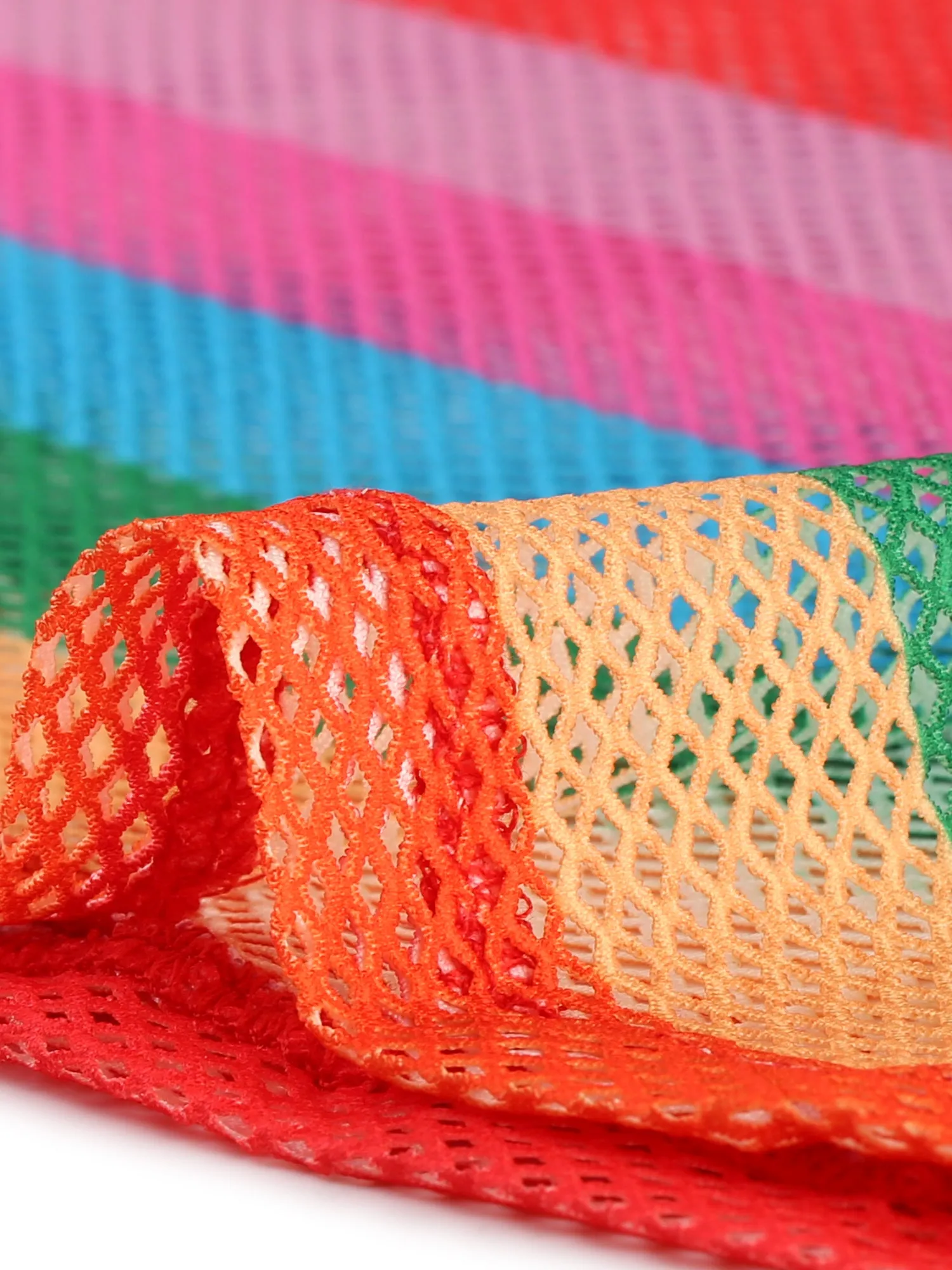 Rainbow Top Short Sleeve Sheer Stripe Mesh Shirt sold by Allegra K product image thumbnail 4