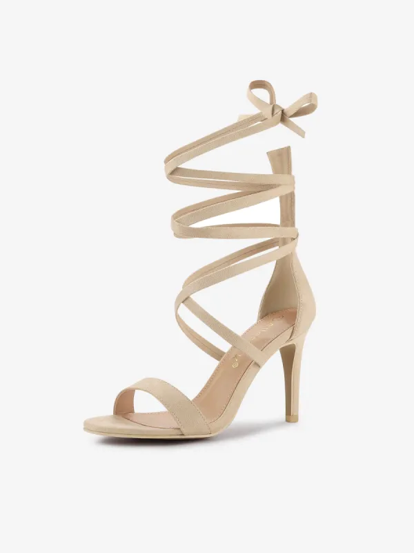 Open Toe Stiletto Heel Lace Up Ankle Strap Sandals sold by Allegra K