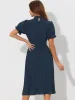 Women's Retro Ruffled Collar Short Sleeve A-Line Pleated Dress sold by Allegra K
