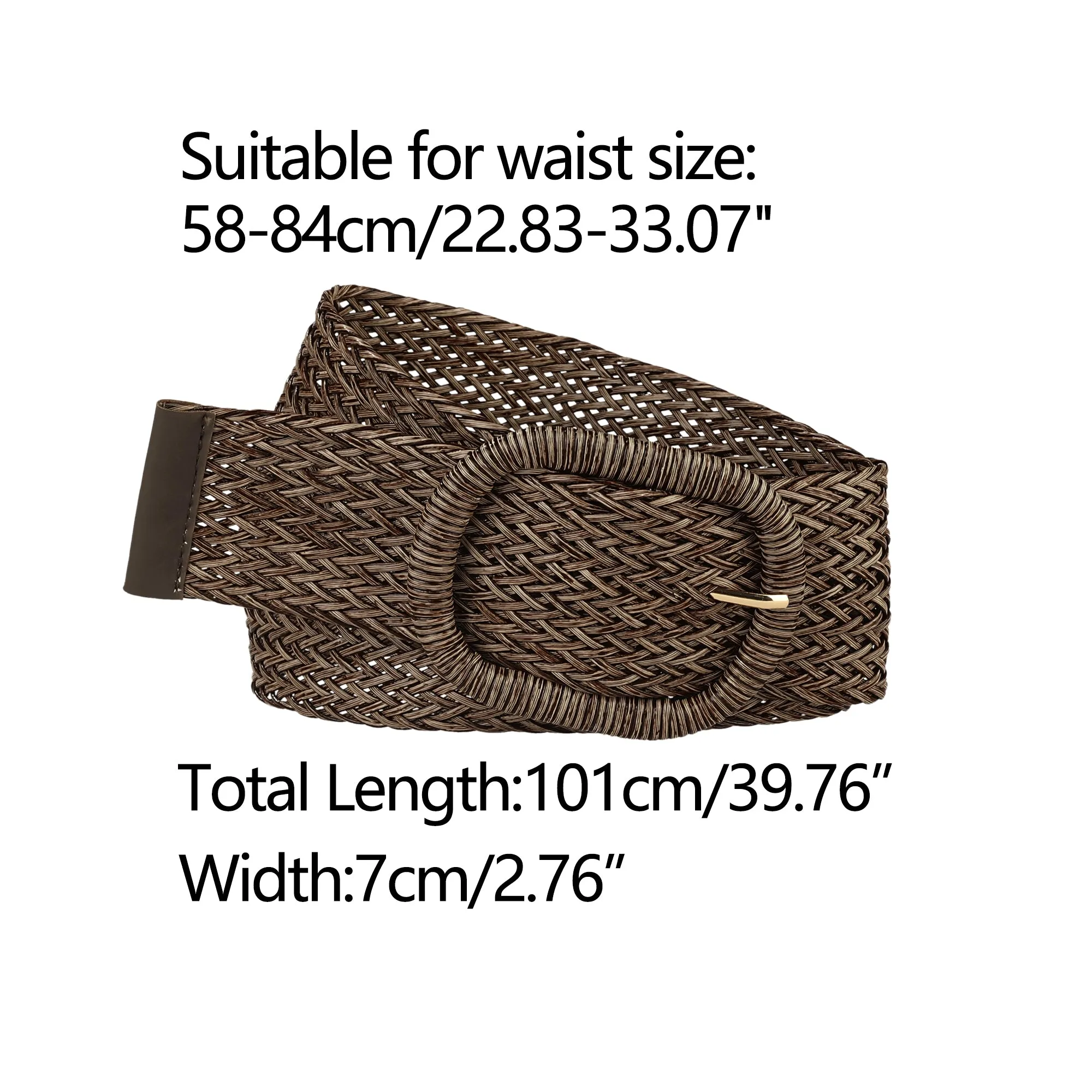 Wide Waist Braided Woven Dress Chunky Buckle Belt sold by Allegra K product image thumbnail 3
