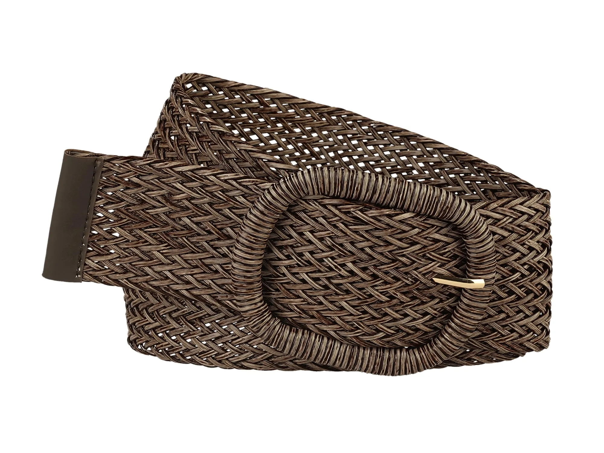 Wide Waist Braided Woven Dress Chunky Buckle Belt sold by Allegra K