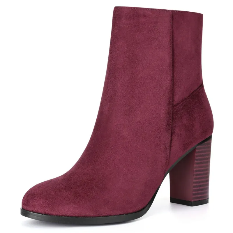 YFLA5022-3 Women Round Toe Block Heel Ankle Booties sold by Allegra K