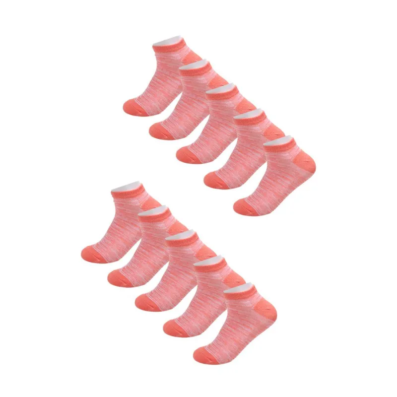 Low Cut Ankle Socks Contrast Color Cotton Breathable 10 Pairs sold by Allegra K
