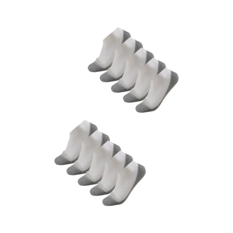 Women 10 Pack Floral Lace Decor Flat Boat Line Low Cut Socks 10-12 sold by Allegra K