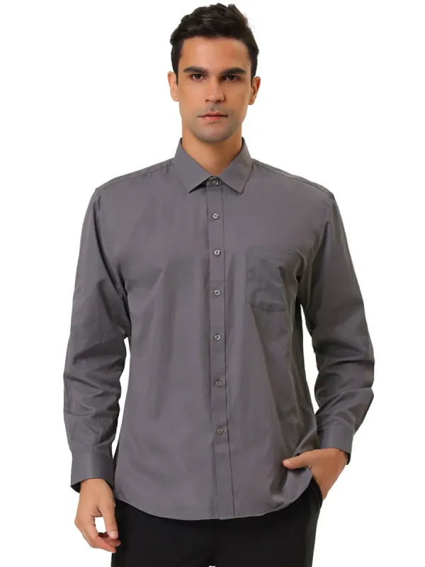 Men's Dress Solid Shirt Regular Fit Long Sleeve Button Down Work Office Shirt sold by Allegra K