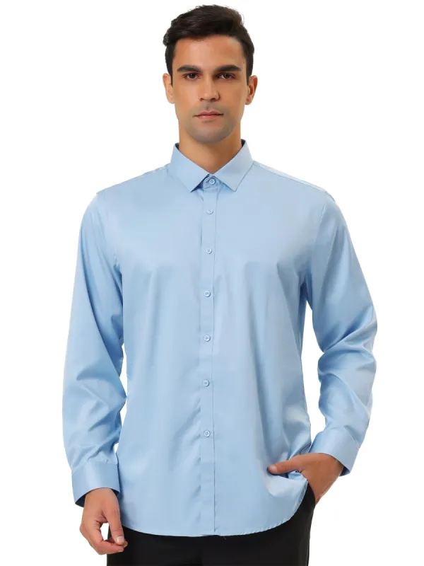 Men's Dress Regular Fit Point Collar Long Sleeve Button Down Solid Shirts sold by Allegra K