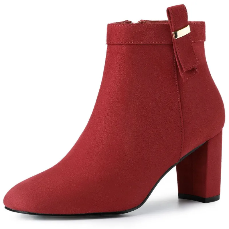 Women's Round Toe Chunky High Heel Ankle Boots sold by Allegra K