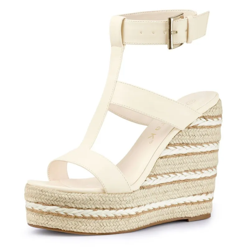 Women's Strappy Espadrille Wedge High Platform Sandal sold by Allegra K