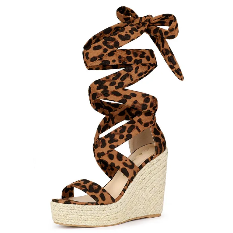 Women's Espadrille Platform Wedges Heel Lace Up Sandals sold by Allegra K