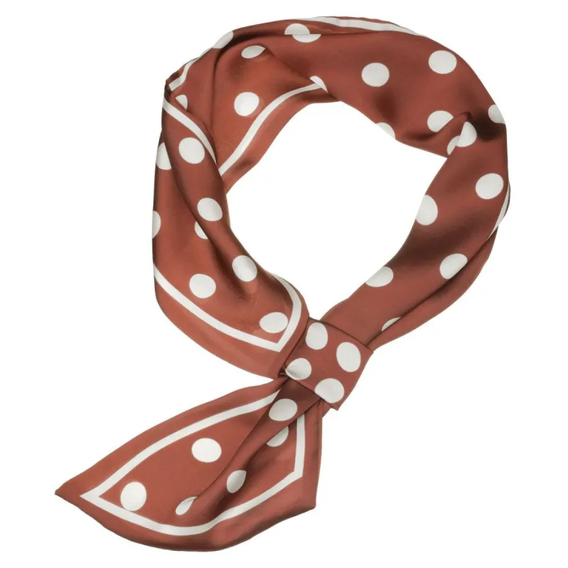 Women Polka Dots Bevel Small Skinny Scarf Oblique Neck Scarves Double-Sided Neckerchief sold by Allegra K
