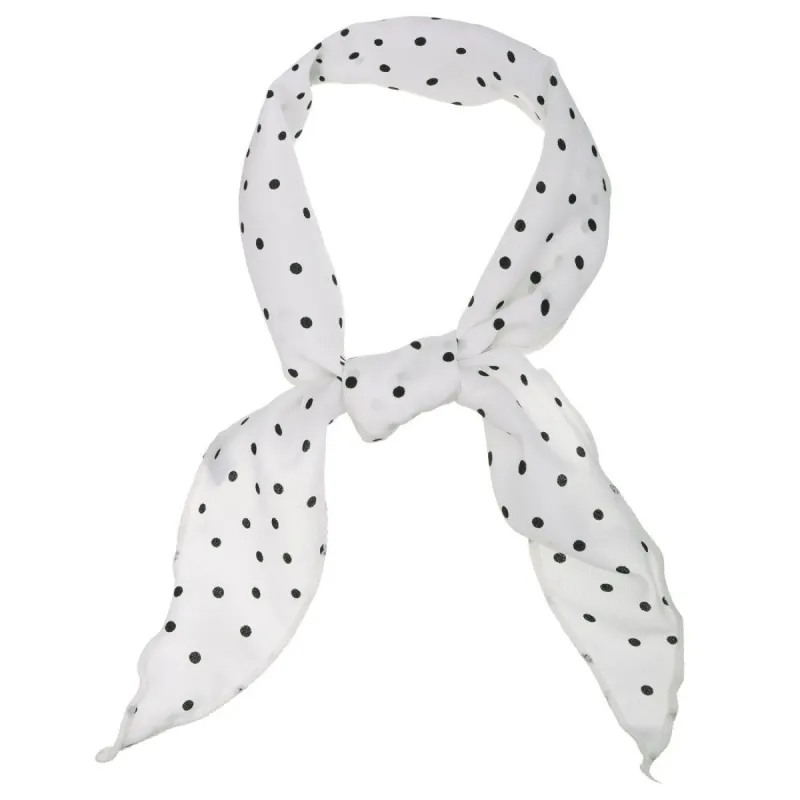 Polka Dot Print Triangle Scarf Neck Scarves Neckerchief Head Wrap for Women sold by Allegra K