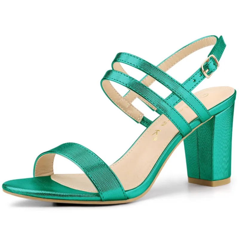 Women¡®s Slingback Block Heel Ankle Strap Sandals sold by Allegra K