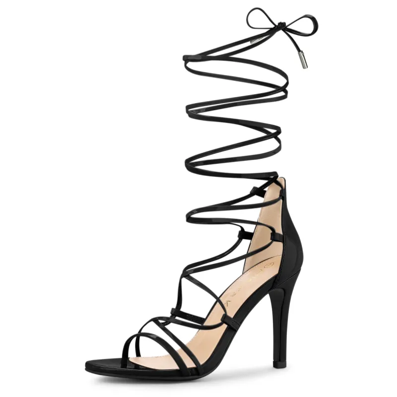 Women's Strappy Straps Lace Up Stiletto Heel Sandals sold by Allegra K