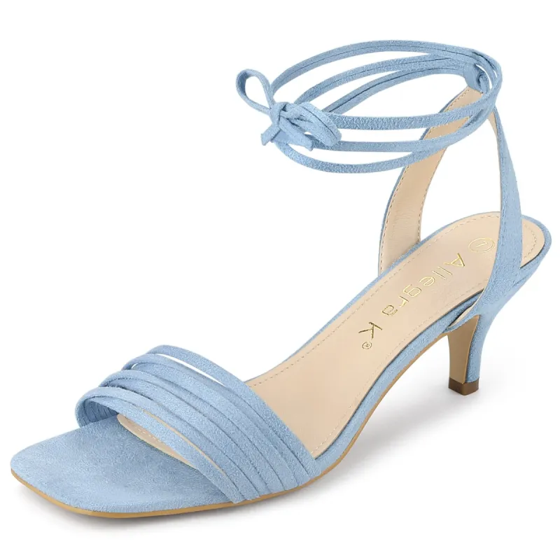 Women's Open Toe Lace Up Stiletto Heels Sandals sold by Allegra K