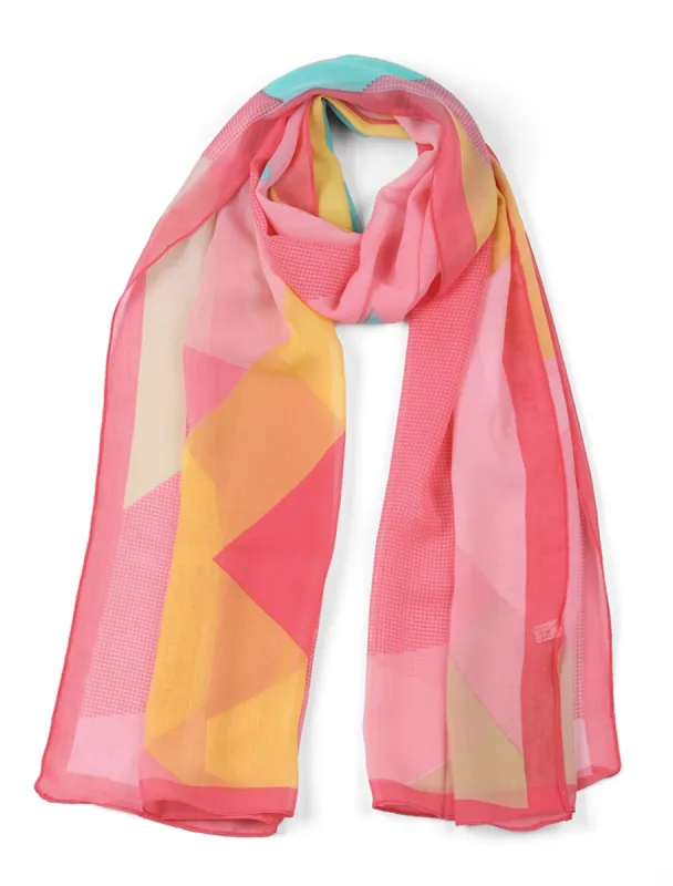 Chiffon Shawls Long Geometric Style Beach Scarf Scarves for Women sold by Allegra K