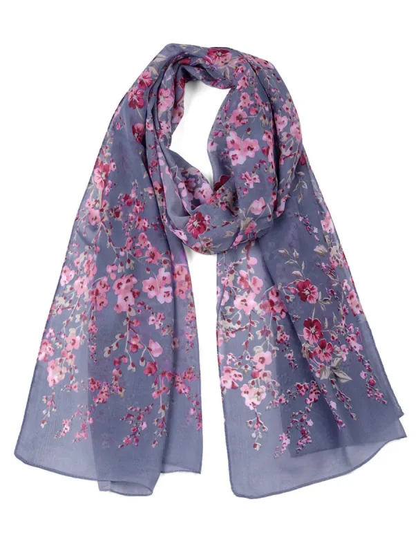 Long Chiffon Shawls Beach Scarf Silk Scarves Floral Print Scarves for Women sold by Allegra K