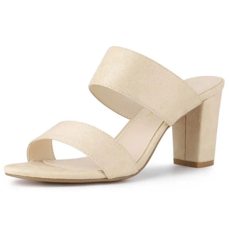 Women's Opened Toe Block Heeled Slide Sandals sold by Allegra K