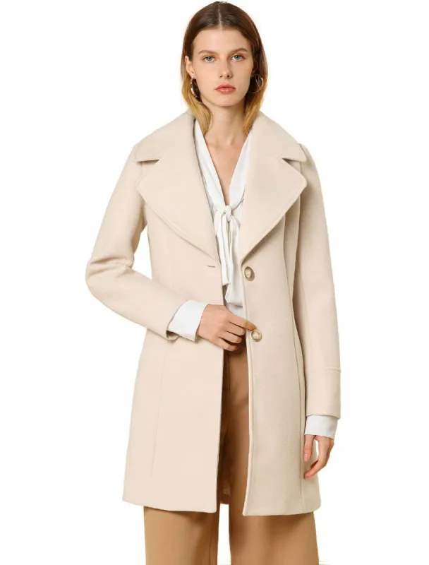 Allegra K Wide Lapel Single Breasted Coat sold by Allegra K