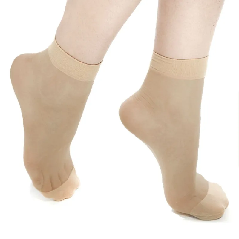 G15 Ladies Pure Color Stretchy Sheer Ankle Socks 10-Pairs sold by Allegra K