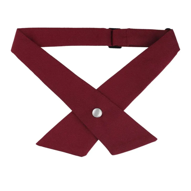Adjustable Criss-Cross Bowtie School Uniform Solid Color Snap Button Neck Tie for Men Women sold by Allegra K