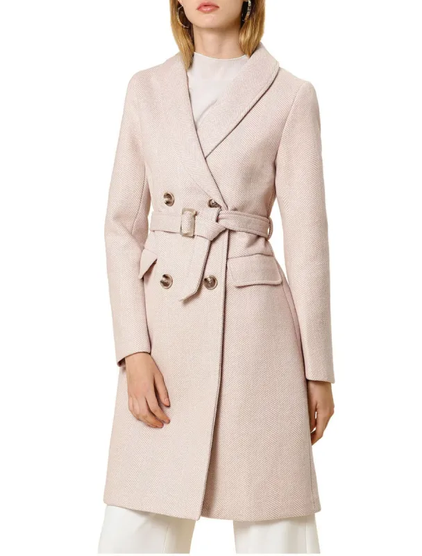 Allegra K Wool-Blend Shawl Collar Double Breasted Overcoat with Flap Pockets sold by Allegra K