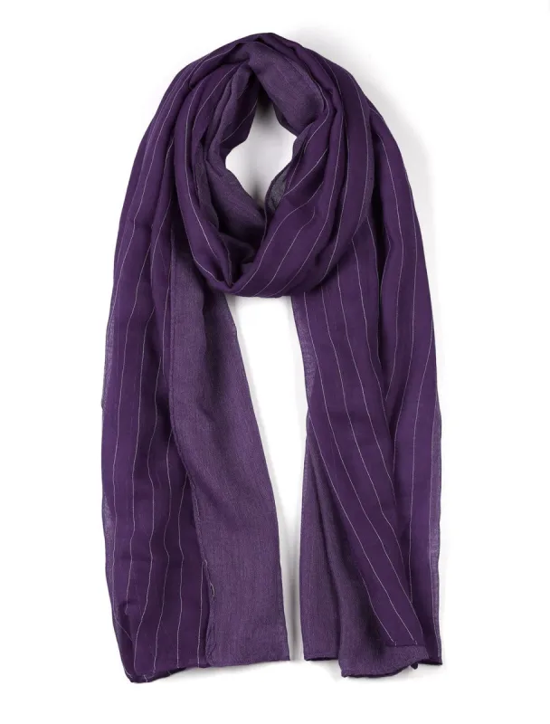 Long Lightweight Striped Print Solid Color Scarf on Vacation for Women sold by Allegra K