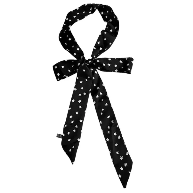 Women Star Print Skinny Scarf Neck Scarves Double Sided Neckerchief Hair Wrap sold by Allegra K