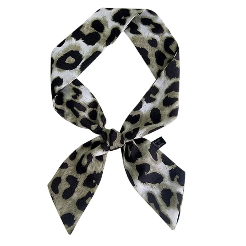 Leopard Animal Print Pattern Skinny Scarf Long Neck Scarves Headband for Women sold by Allegra K