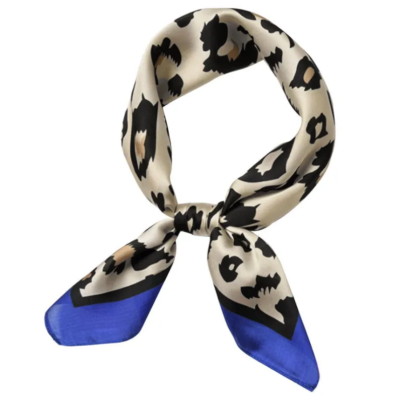 70cm Large Leopard Print Square Scarves Silk Like Kerchief Neck Head Scarf Neckerchief sold by Allegra K
