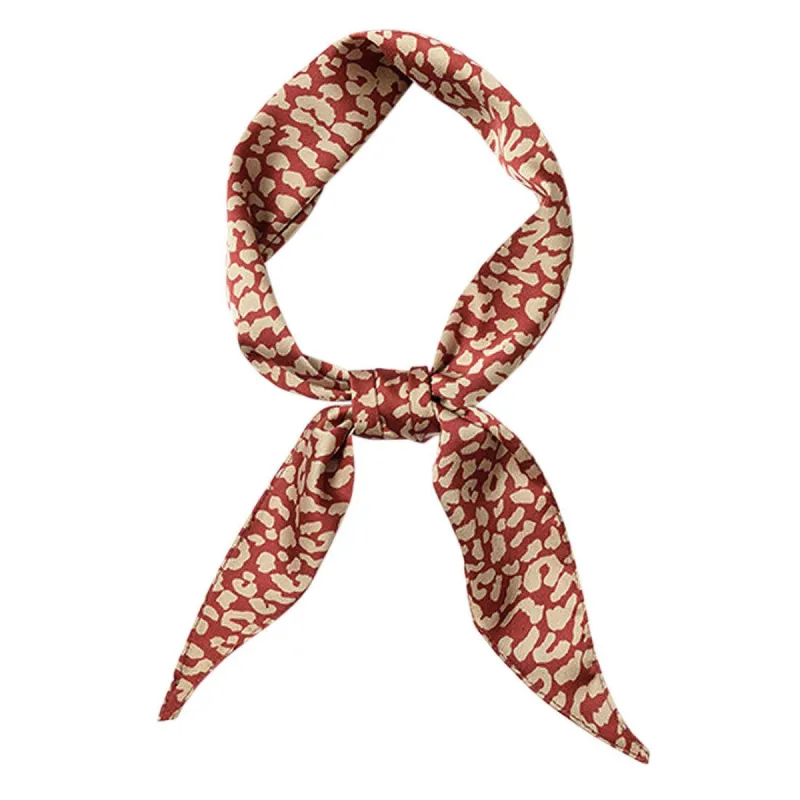 Animal Print Leopard Rhombus Rhombic Neck Scarf Scarves Cheetah Bandana for Women sold by Allegra K