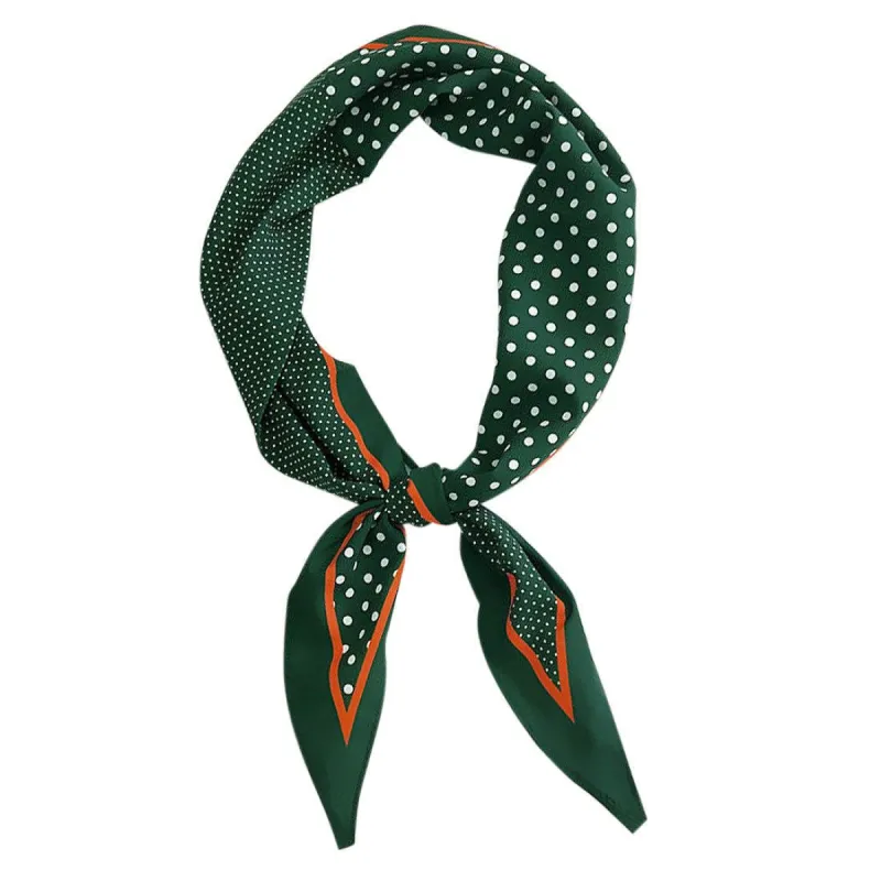Women Polka Dot Rhombus Scarf Neck Scarves Summer Neckerchief Headbands Bandana sold by Allegra K