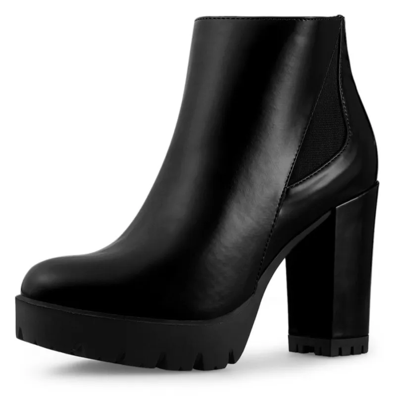 Women's Rounded Toe Chunky Heel Platform Ankle Boots sold by Allegra K
