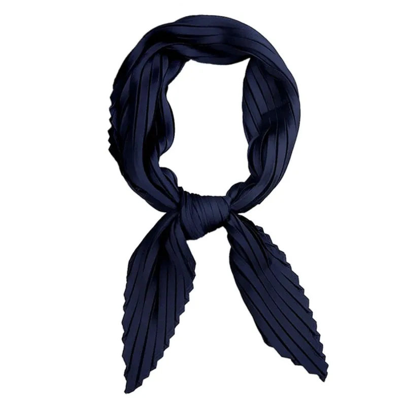 Women Pleated Rhombus Head Scarf Wraps Scarves Neckerchief Bandana Solid Color sold by Allegra K