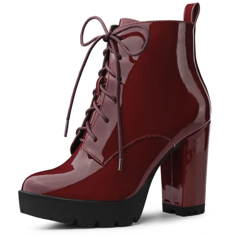 Women's Lace Up Chunky Heels Platform Ankle Combat Boots sold by Allegra K