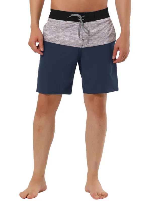 Men's Summer Color Block Shorts Drawstring Stripe Swim Beach Board Shorts sold by Allegra K