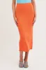 Orange Maxi Skirt Knit High Waist sold by Ally Fashion
