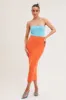 Orange Maxi Skirt Knit High Waist sold by Ally Fashion
