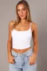 White Singlet Top Scoop Neck Seamless sold by Ally Fashion