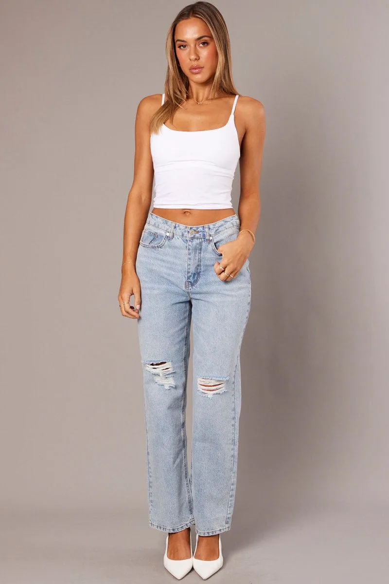 White Singlet Top Scoop Neck Seamless sold by Ally Fashion product image thumbnail 2